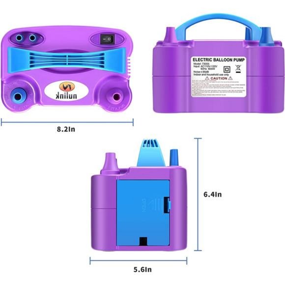 Electric Portable Dual Nozzle Balloon Blower Pump Inflation  [110V~120V, 600W] - Picture 2 of 6